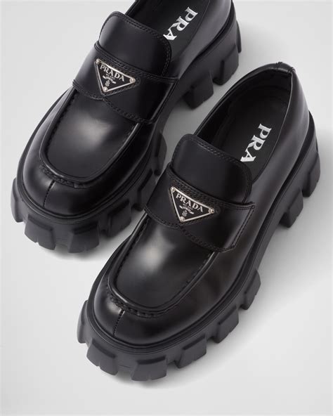 prada mens loafers black|prada monolith loafers sale.